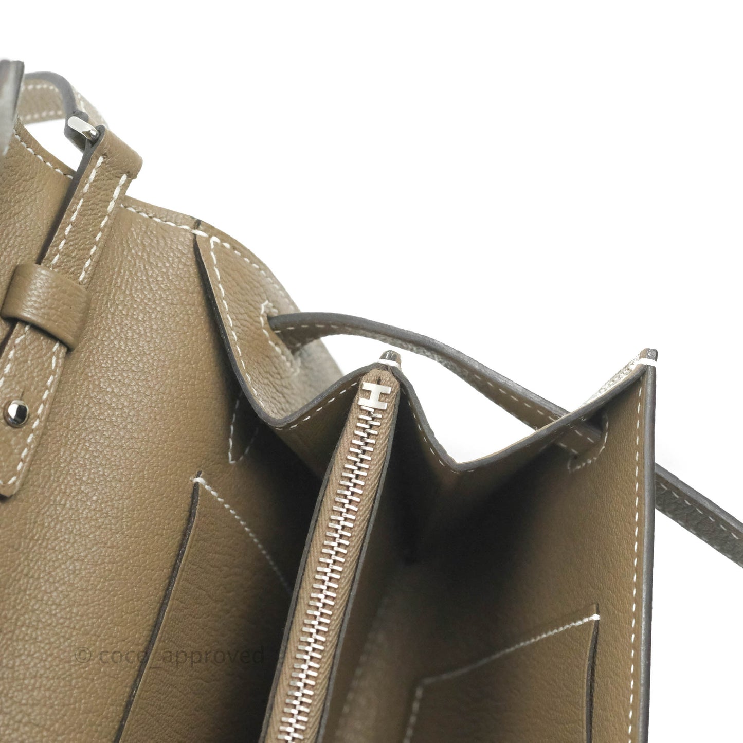 Hermès Kelly To Go Wallet Etoupe Chevre Mysore Palladium Hardware
