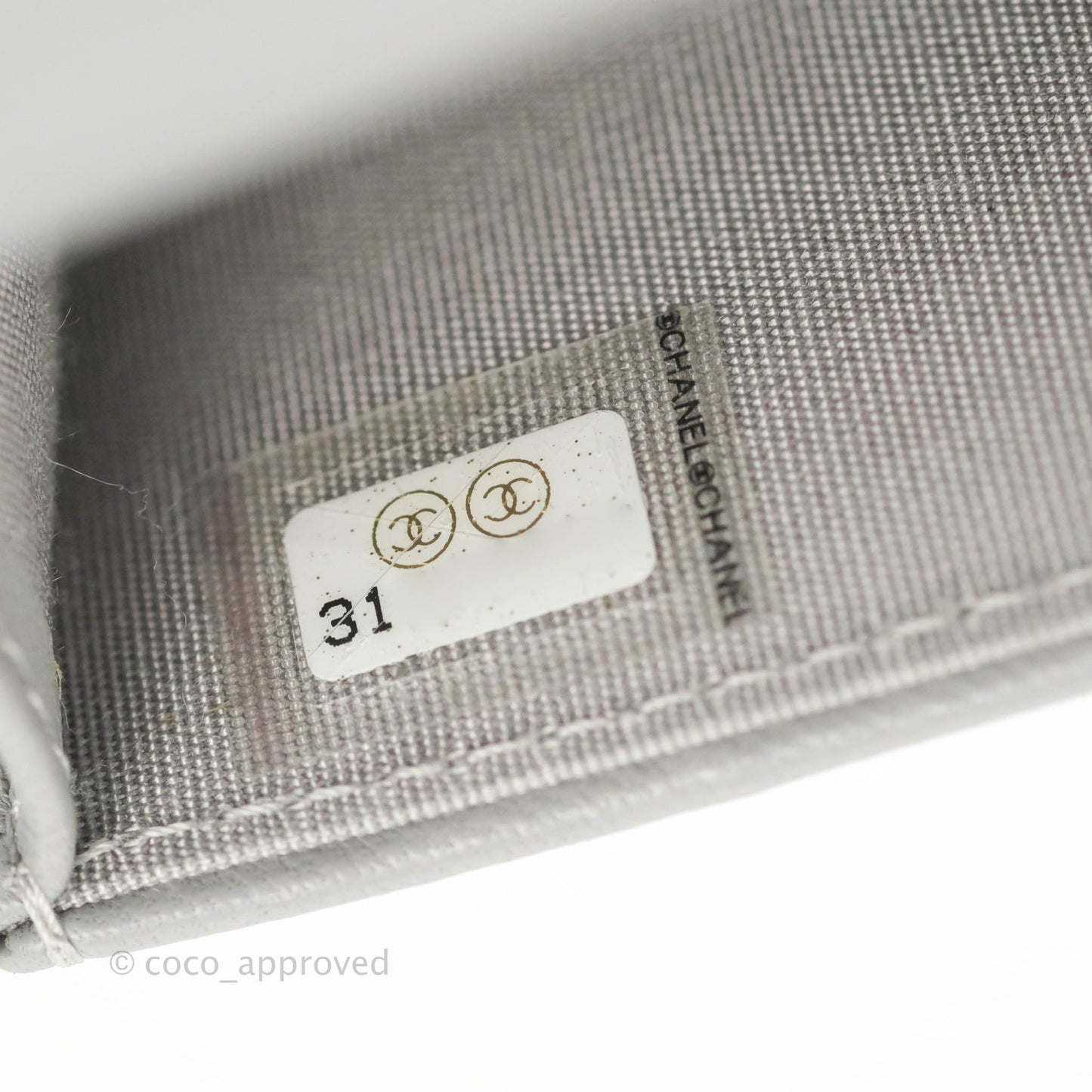 Chanel 19 Phone Holder Grey Mixed Hardware