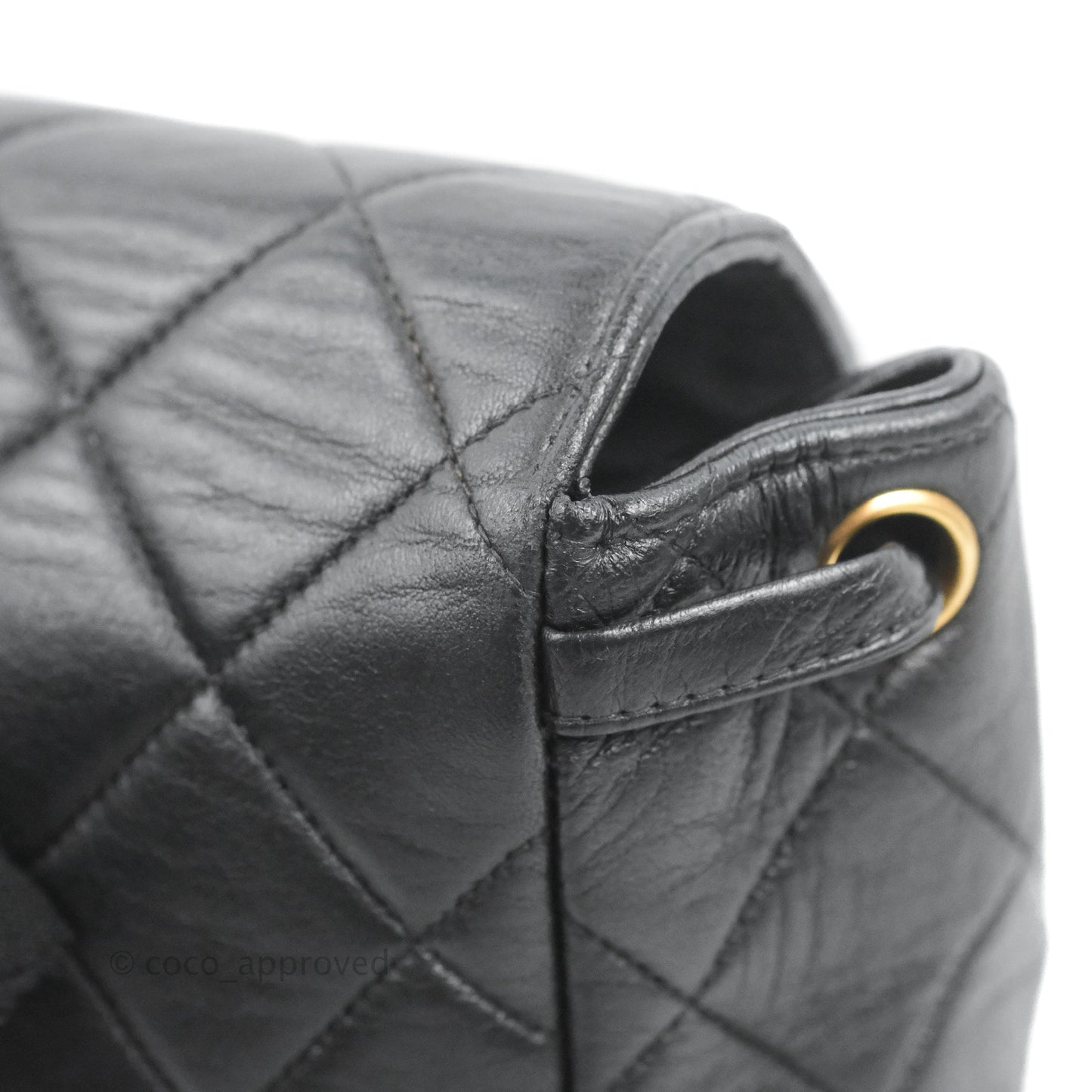 Chanel Vintage CC Duma Backpack Black Lambskin 24K Gold Hardware