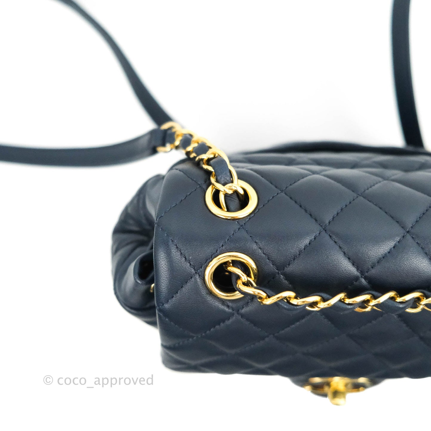 Chanel Small Quilted Urban Spirit Backpack Navy Gold Hardware