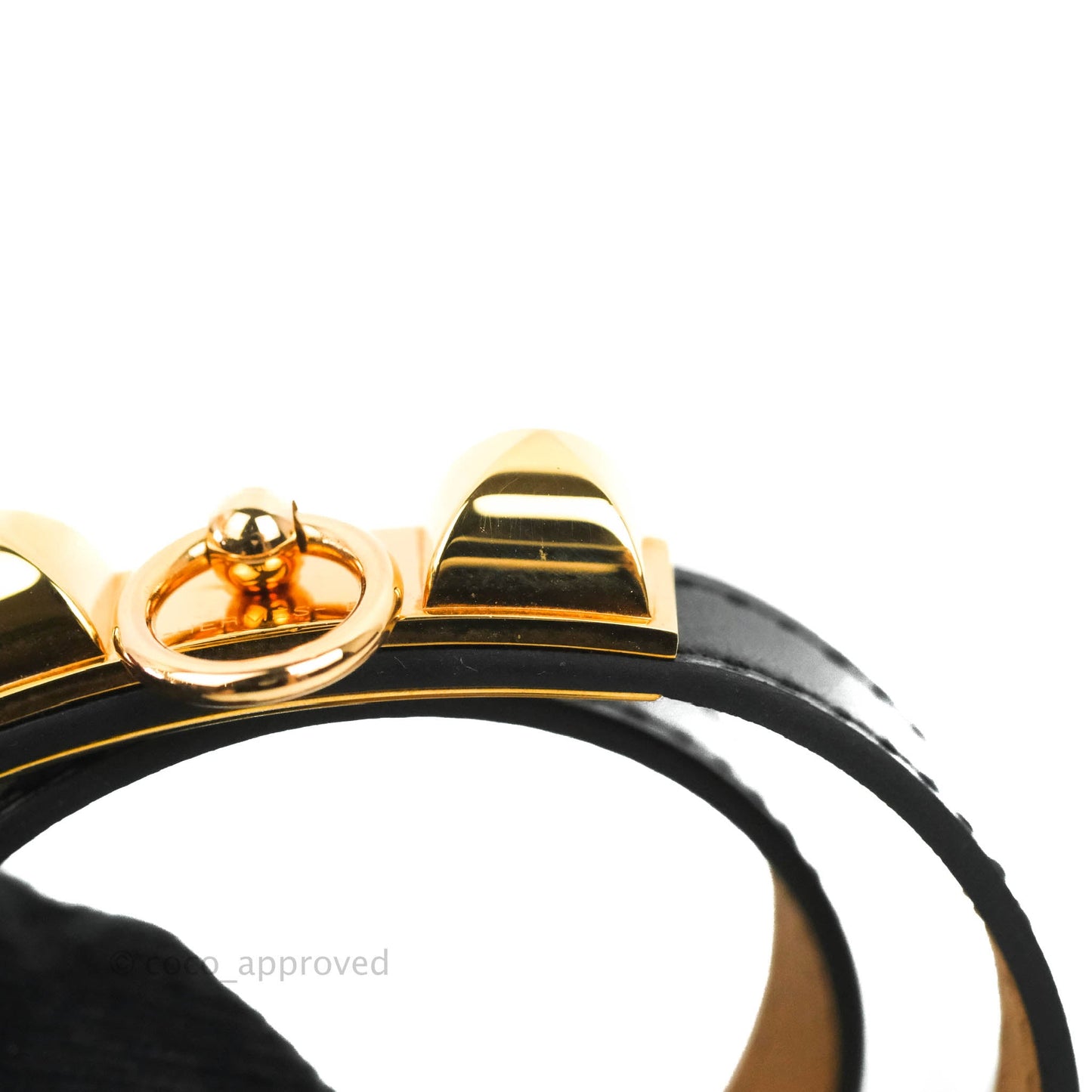 Hermès Rivale Double Tour Bracelet Black Box Leather Rose Gold Hardware