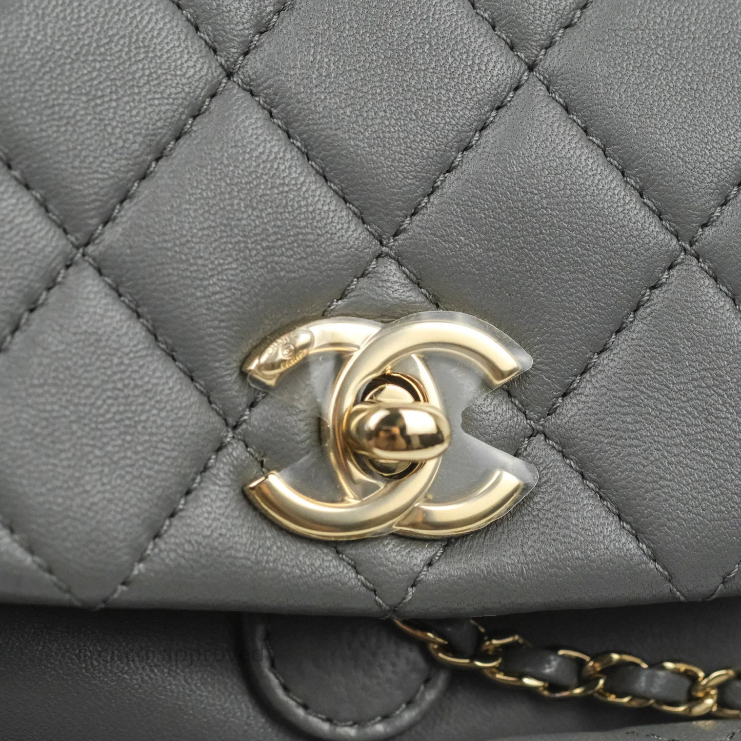 Chanel Quilted Small Duma Drawstring Backpack Grey Lambskin
