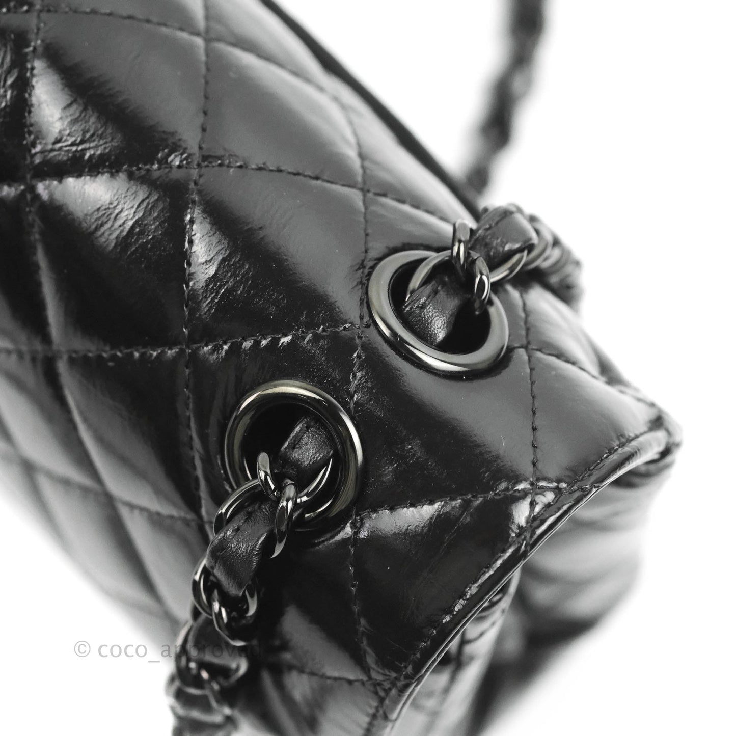 Chanel Small Classic Quilted Flap So Black Glazed Crumpled Calfskin
