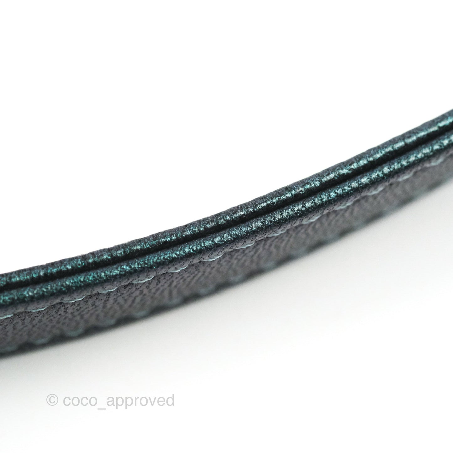 Chanel Quilted Medium CC Filigree Vanity Case Iridescent Dark Turquoise Caviar Rainbow Hardware