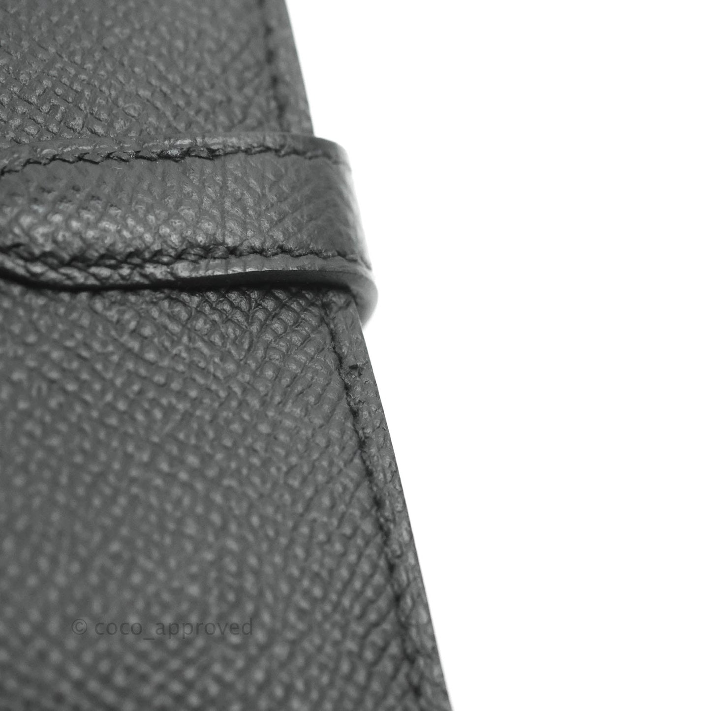Hermès Small Kelly Wallet Black Epsom Palladium Hardware