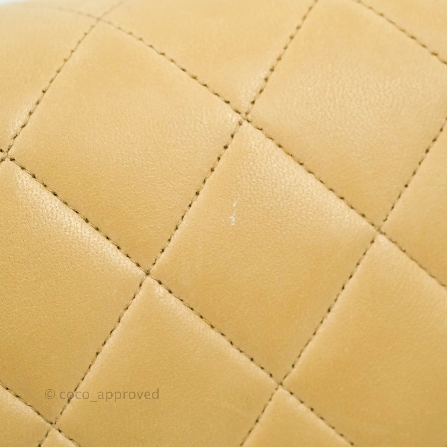 Chanel Vintage Small Quilted Classic Diana Flap Bag Beige Lambskin 24K Gold Hardware