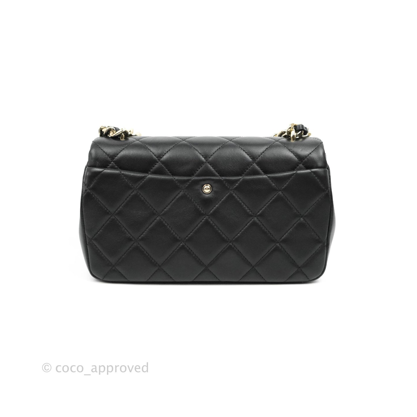 Chanel Quilted Large Resin Bi-Color Chain Flap Bag Black Lambskin