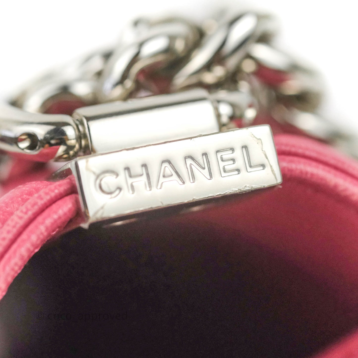 Chanel Quilted Medium Boy Dark Pink Calfskin Silver Hardware