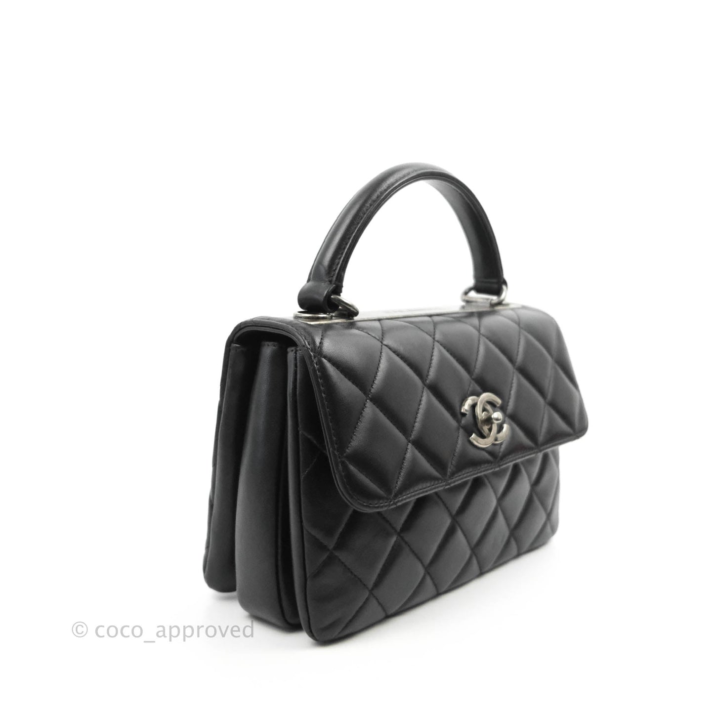 Chanel Small Trendy CC Black Lambskin Ruthenium Hardware