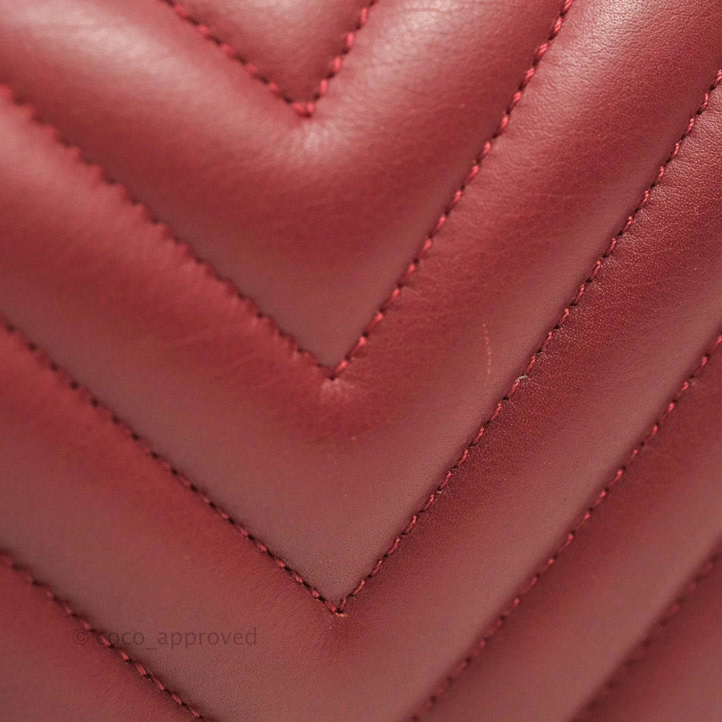 Chanel Small Statement Chevron Flap Bag Burgundy Lambskin Gold Hardware