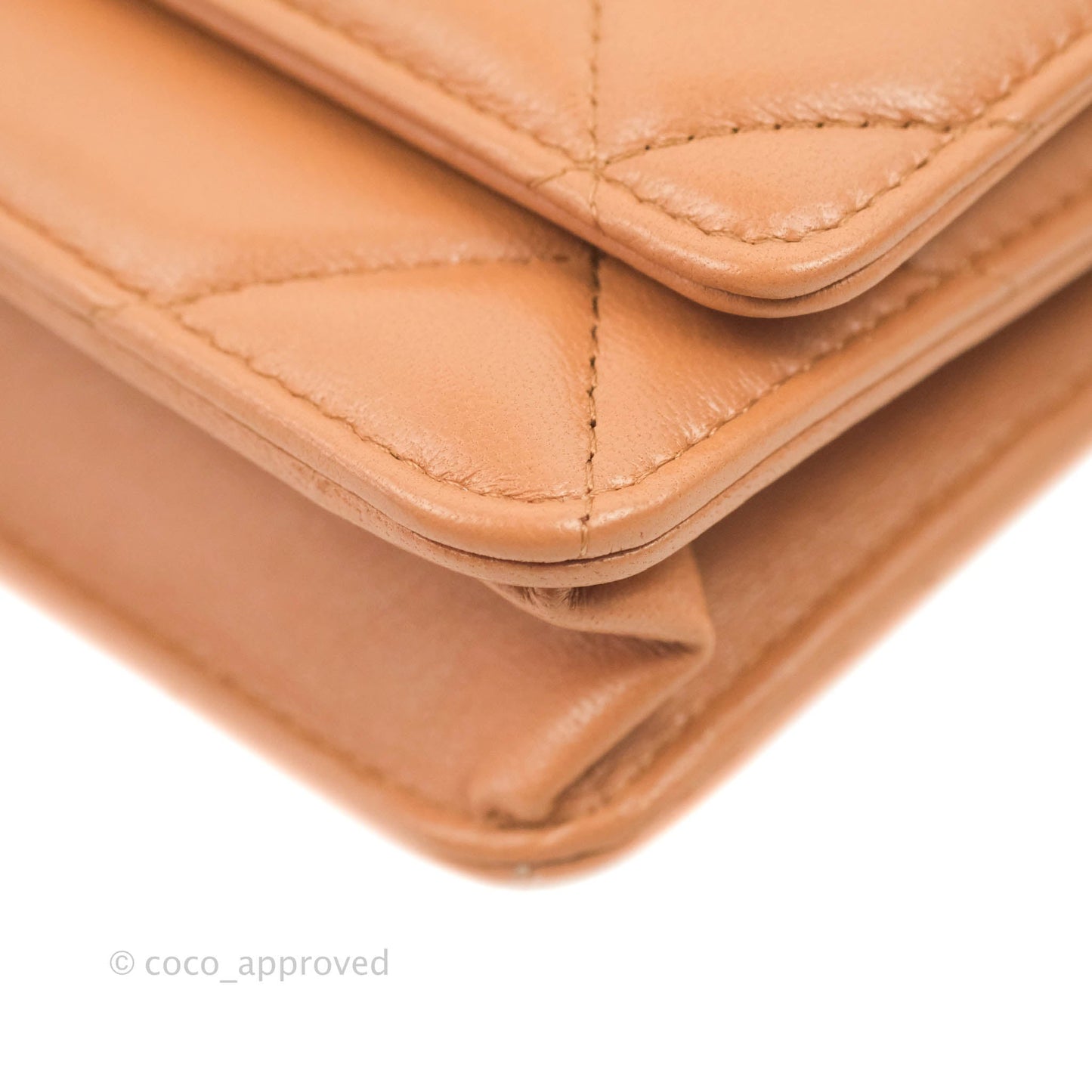 Chanel 19 Wallet on Chain WOC Dark Beige Caramel Lambskin Mixed Hardware