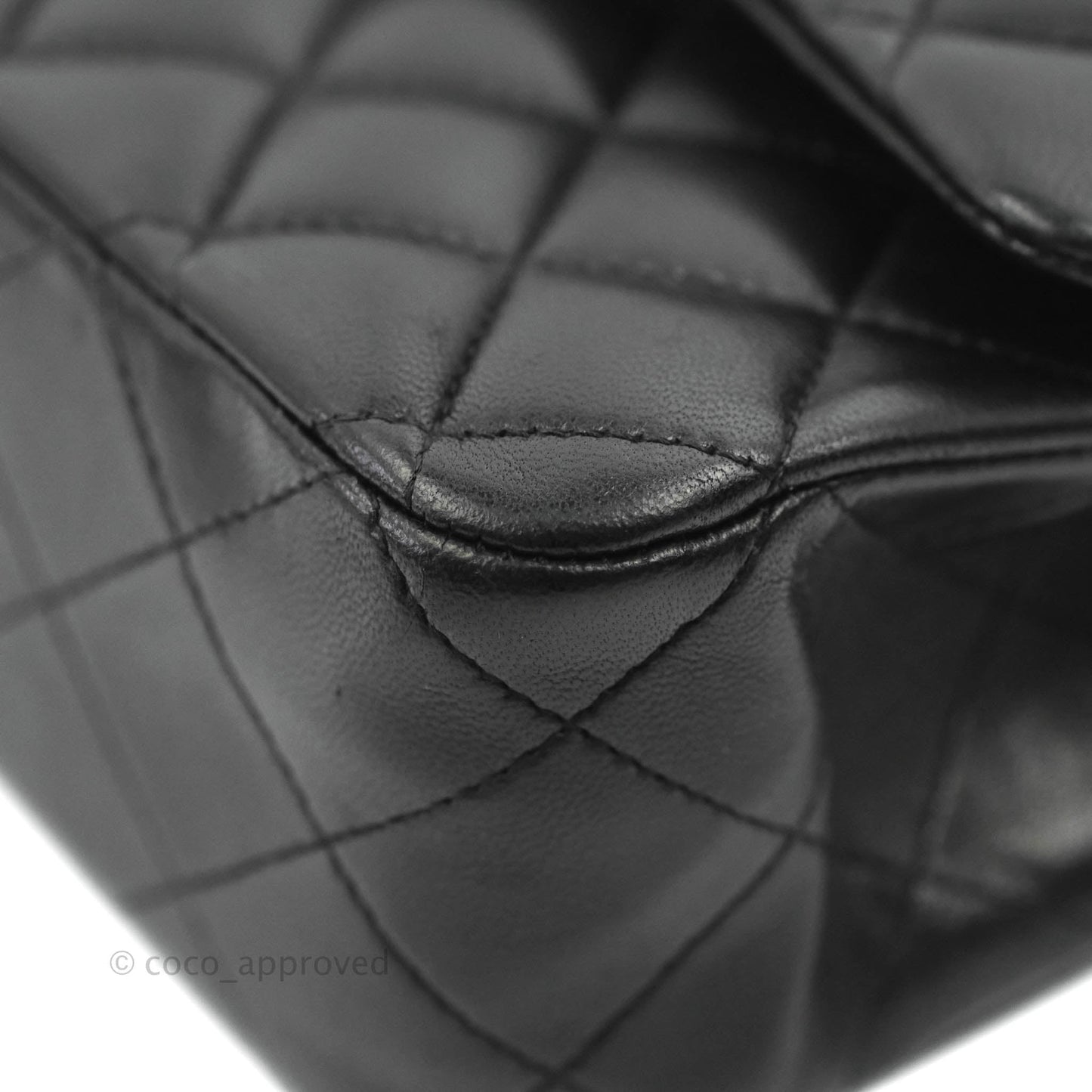 Chanel Classic M/L Medium Flap Quilted Black Lambskin Gold Hardware