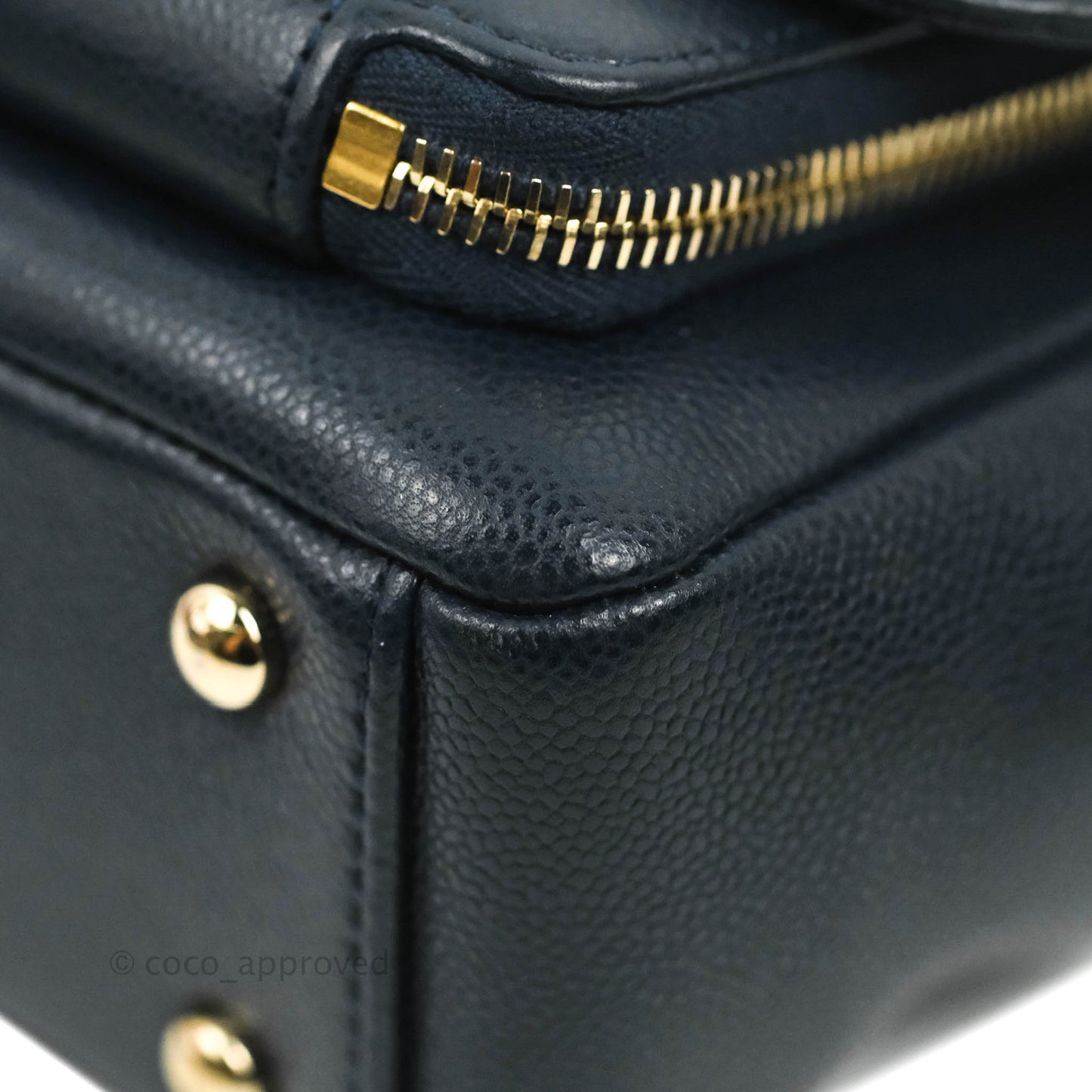 Chanel Quilted Small Business Affinity Flap Navy Caviar Gold Hardware