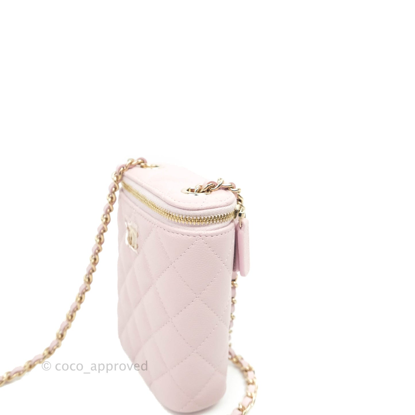 Chanel Classic Mini Vanity With Chain Pink Caviar Gold Hardware