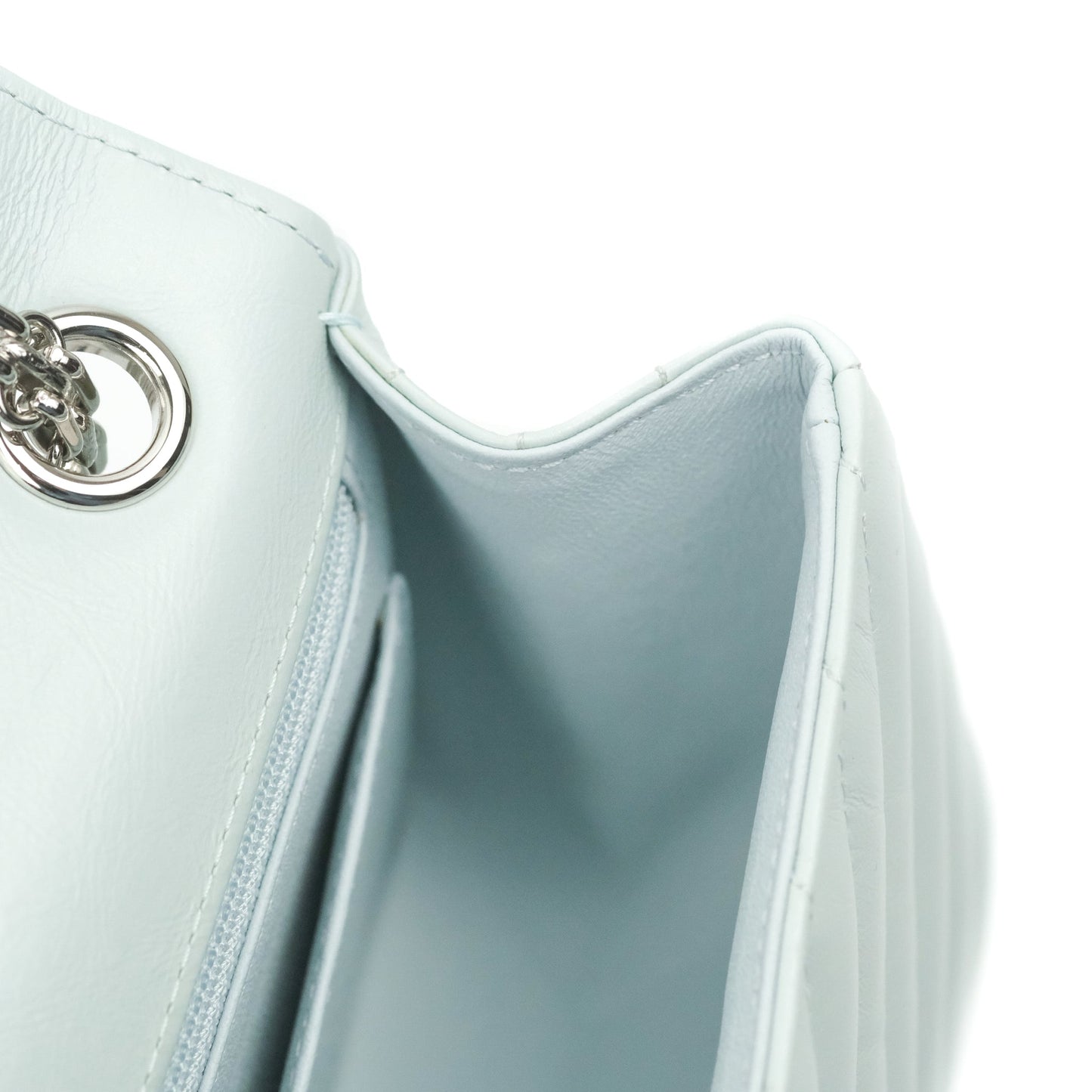 Chanel Mini Reissue 224 Blue Aged Calfskin Silver Hardware