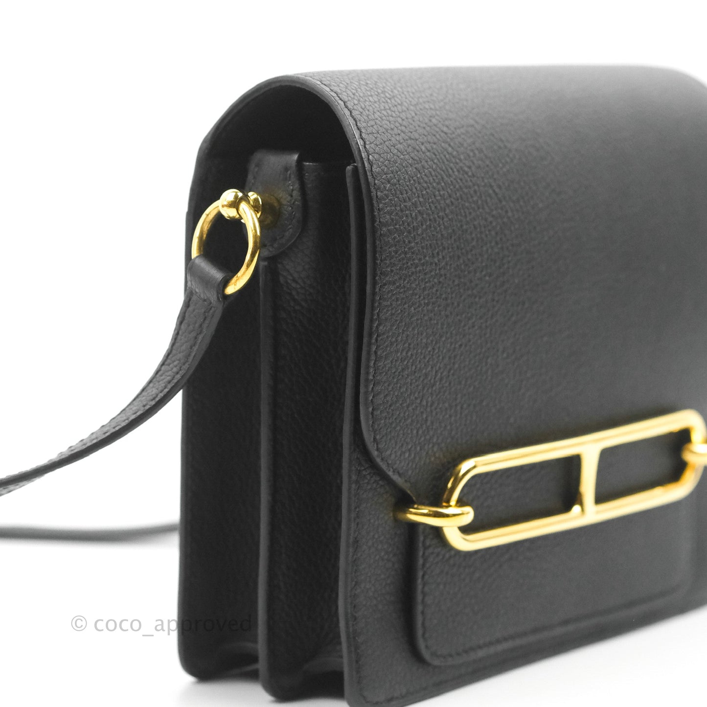 Hermès Roulis Mini 18 Black TM Gold Hardware