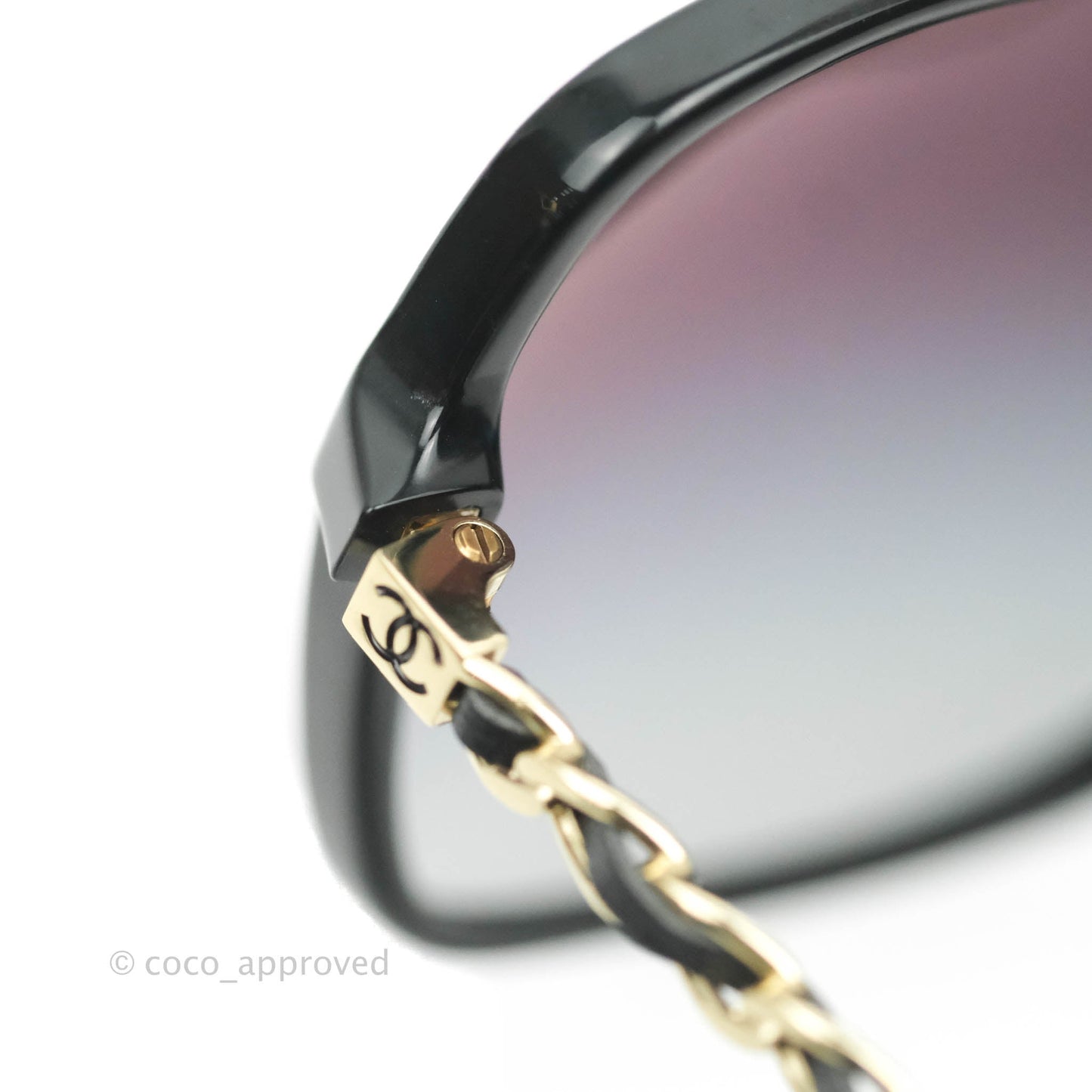 Chanel Square Chainlink Gradient Grey Lenses Sunglasses