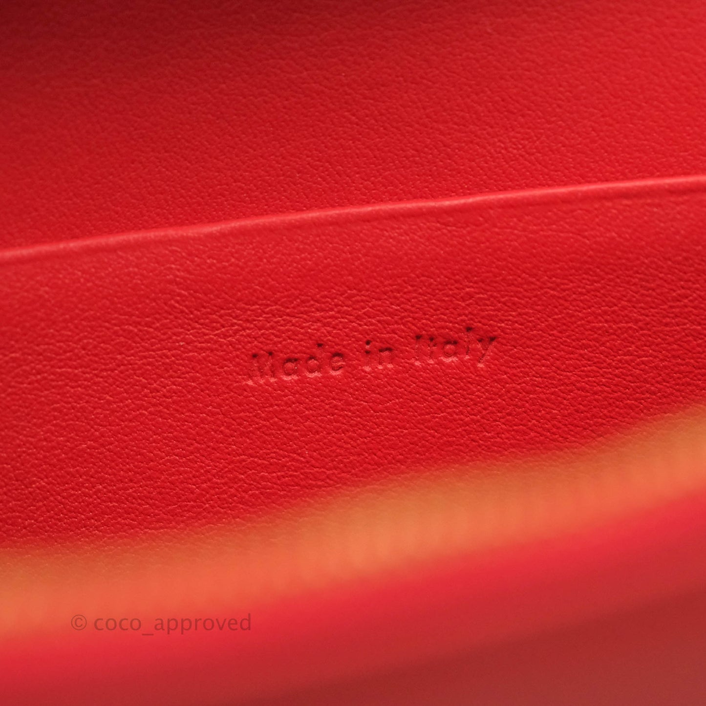 Celine Frame Evening Chain Clutch Ivory Red Smooth Lambskin Gold Hardware