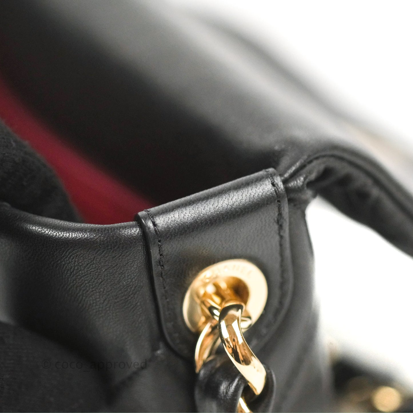Chanel Small Logo Chain Flap Black Lambskin Gold Hardware