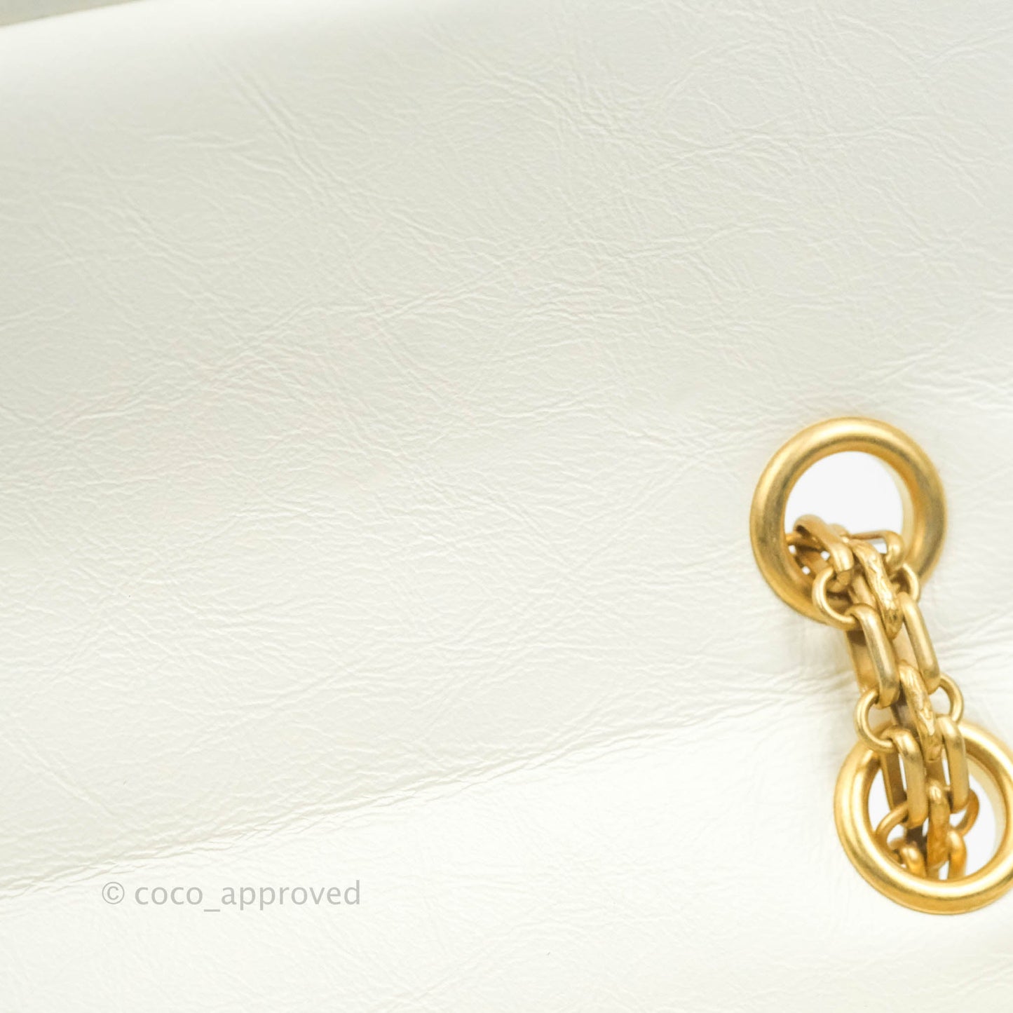 Chanel Mini Reissue 224 White Aged Calfskin Aged Gold Hardware