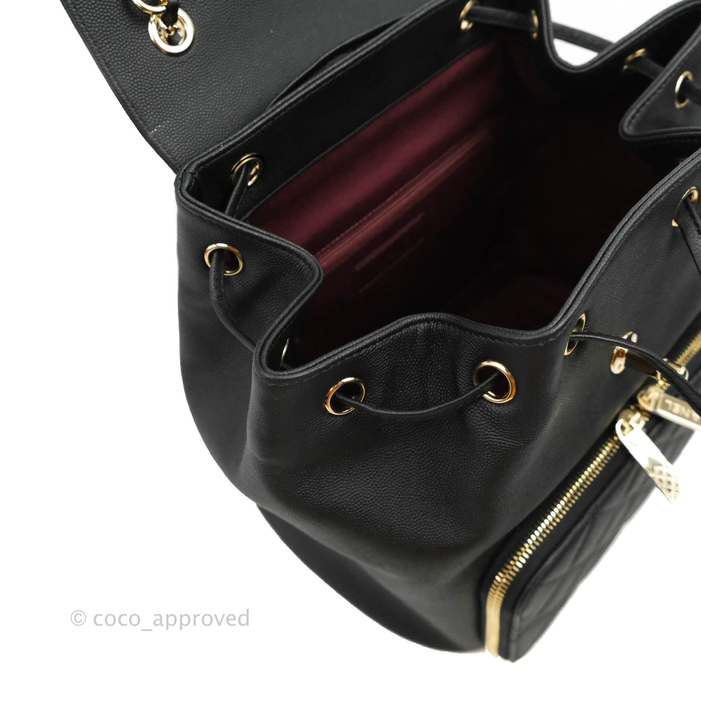Chanel Quilted Business Affinity Backpack Black Caviar Gold Hardware