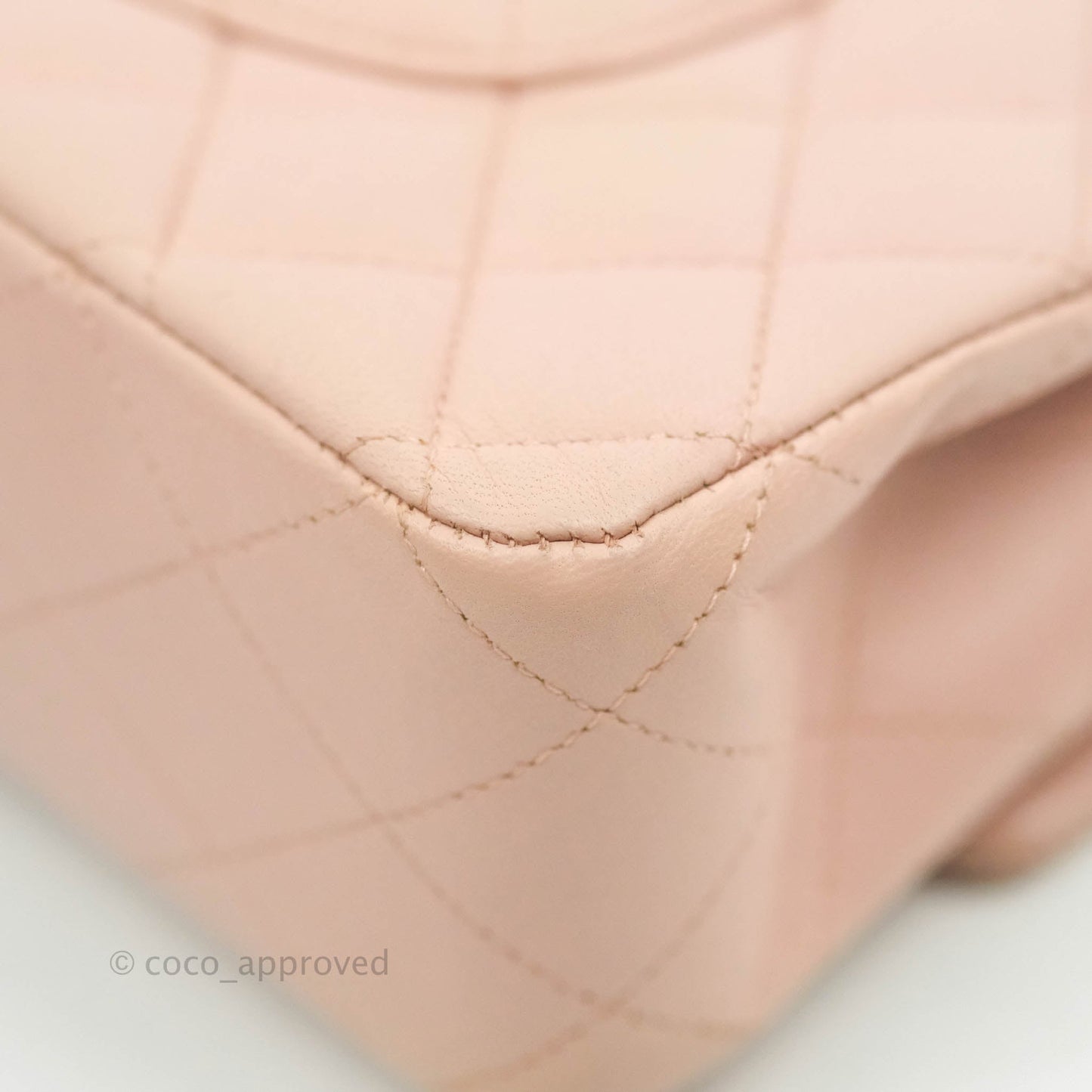 Chanel Classic M/L Medium Flap Quilted Light Pink Lambskin Matte Gold Hardware