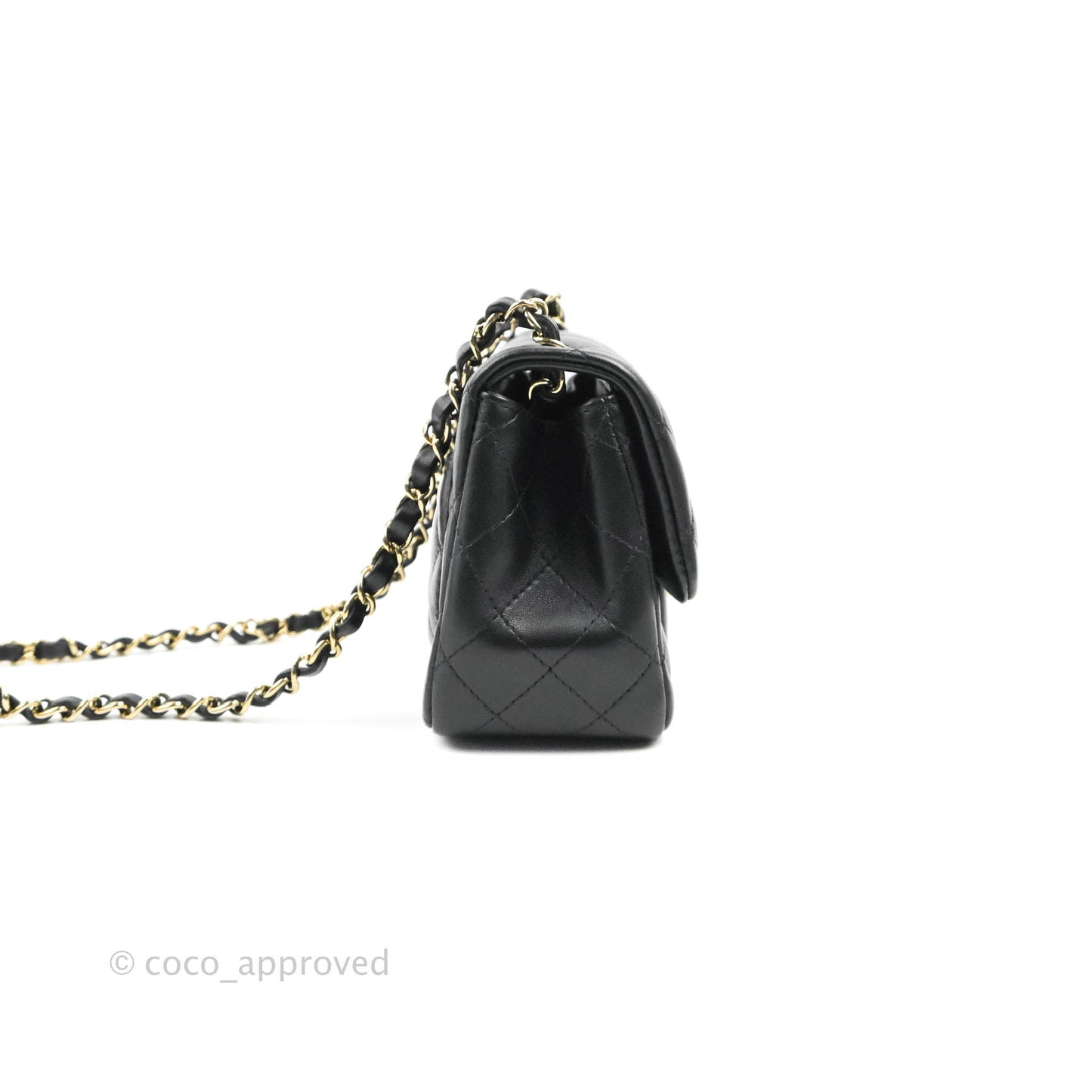 Chanel Mini Square Black Lambskin Gold Hardware
