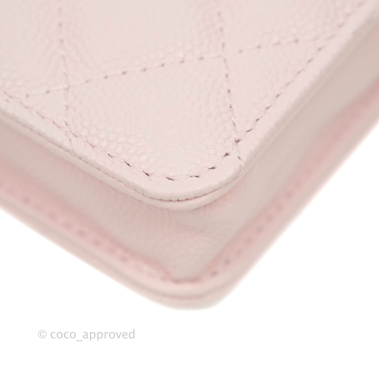 Chanel Mini Wallet With Chain Light Pink Caviar Gold Hardware