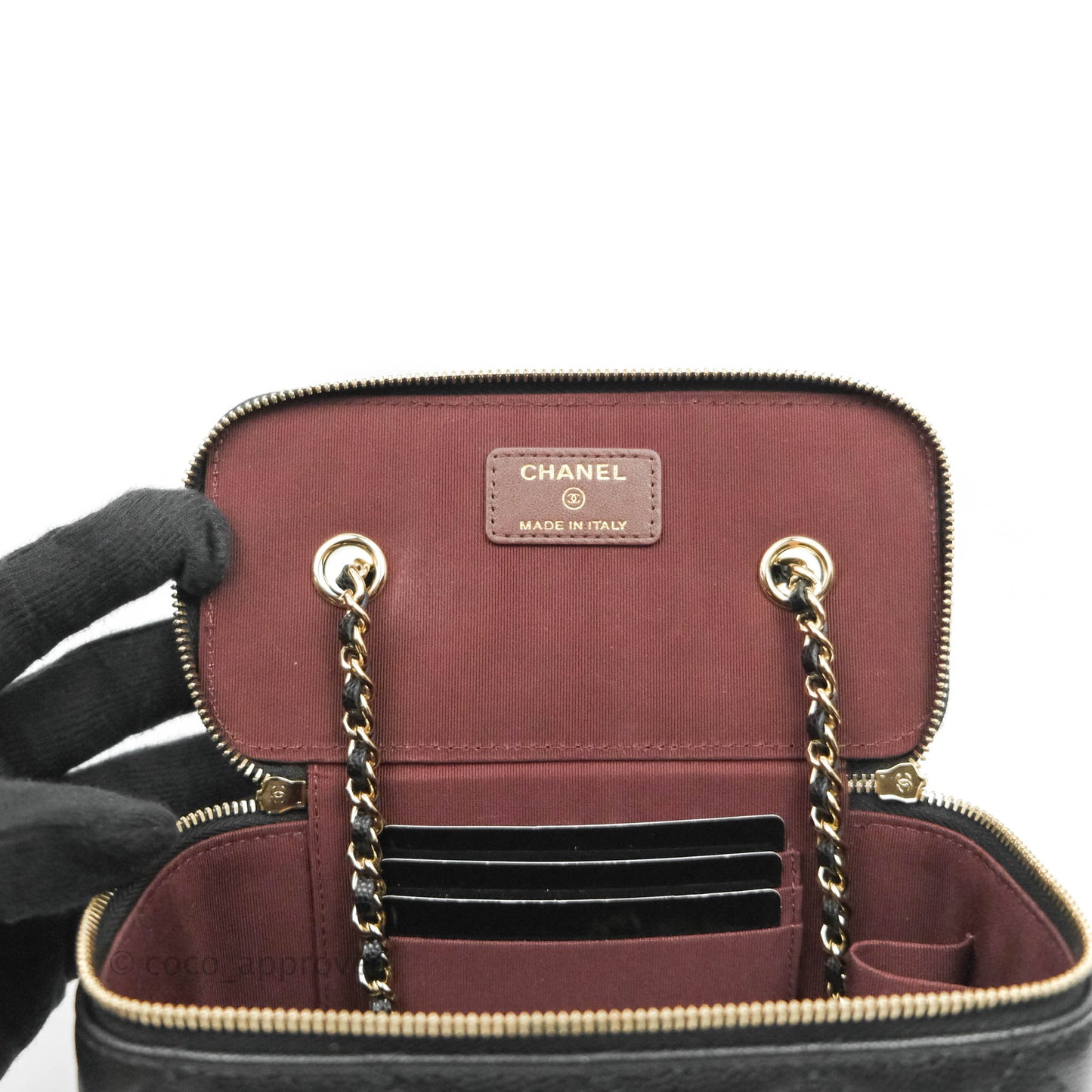 Chanel Classic Vanity Rectangular Black Caviar Gold Hardware
