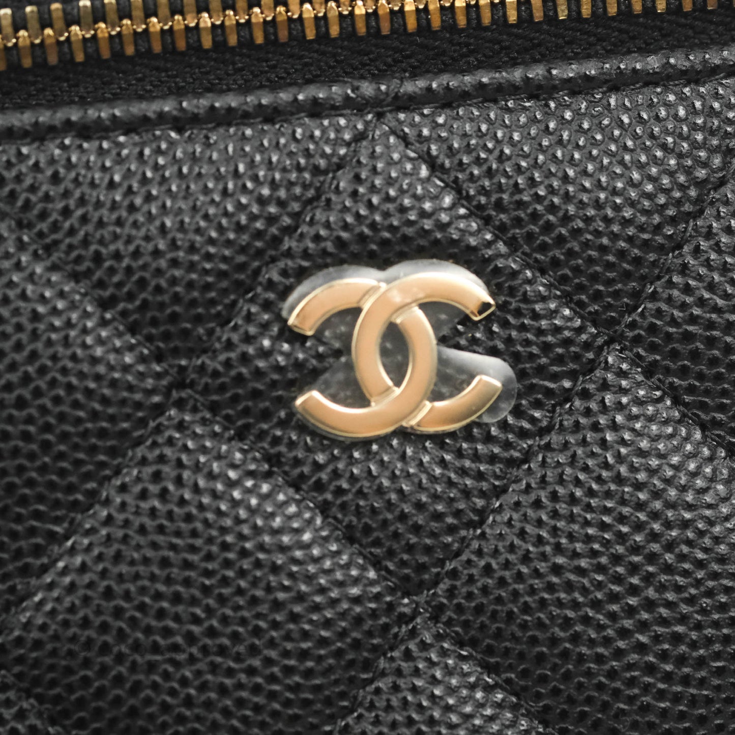 Chanel Mini Vanity With Chain Black Caviar Gold Hardware