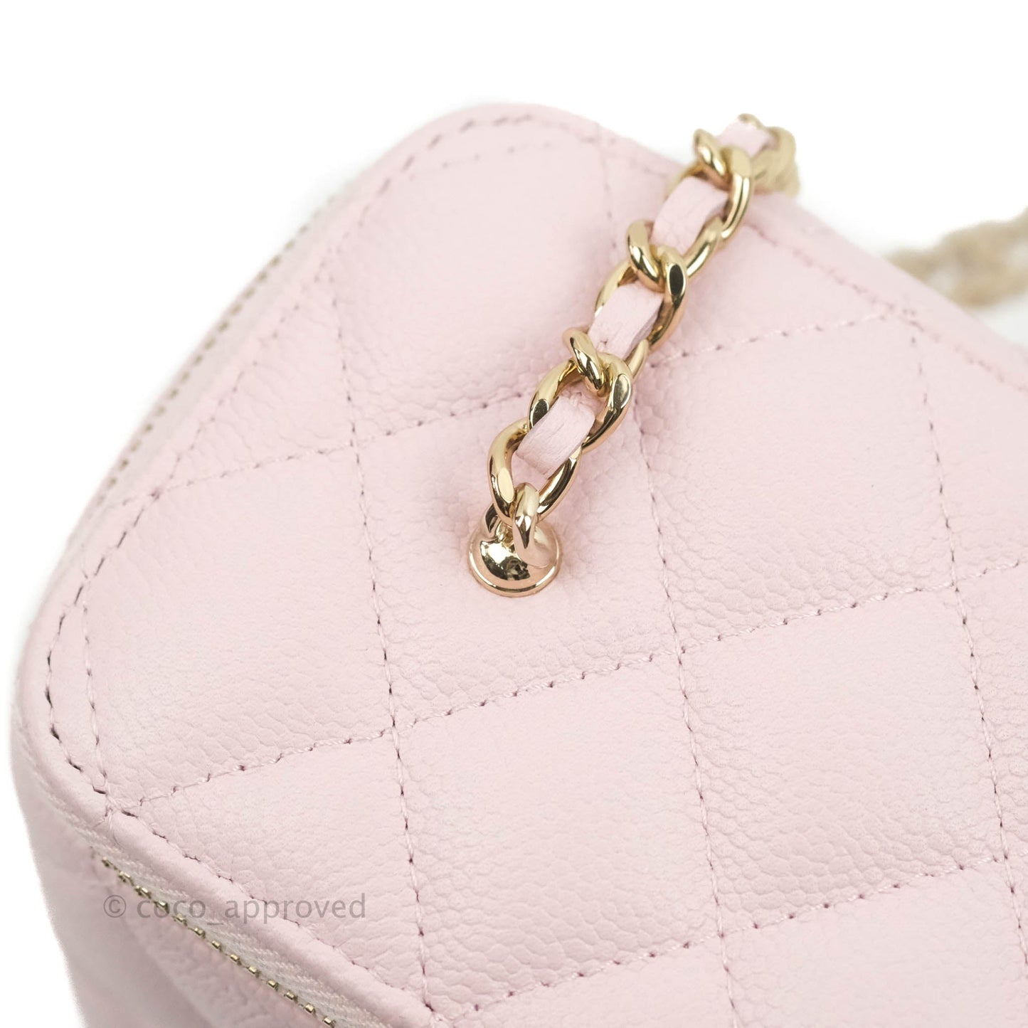 Chanel Vanity with Chain Light Pink Caviar Gold Hardware