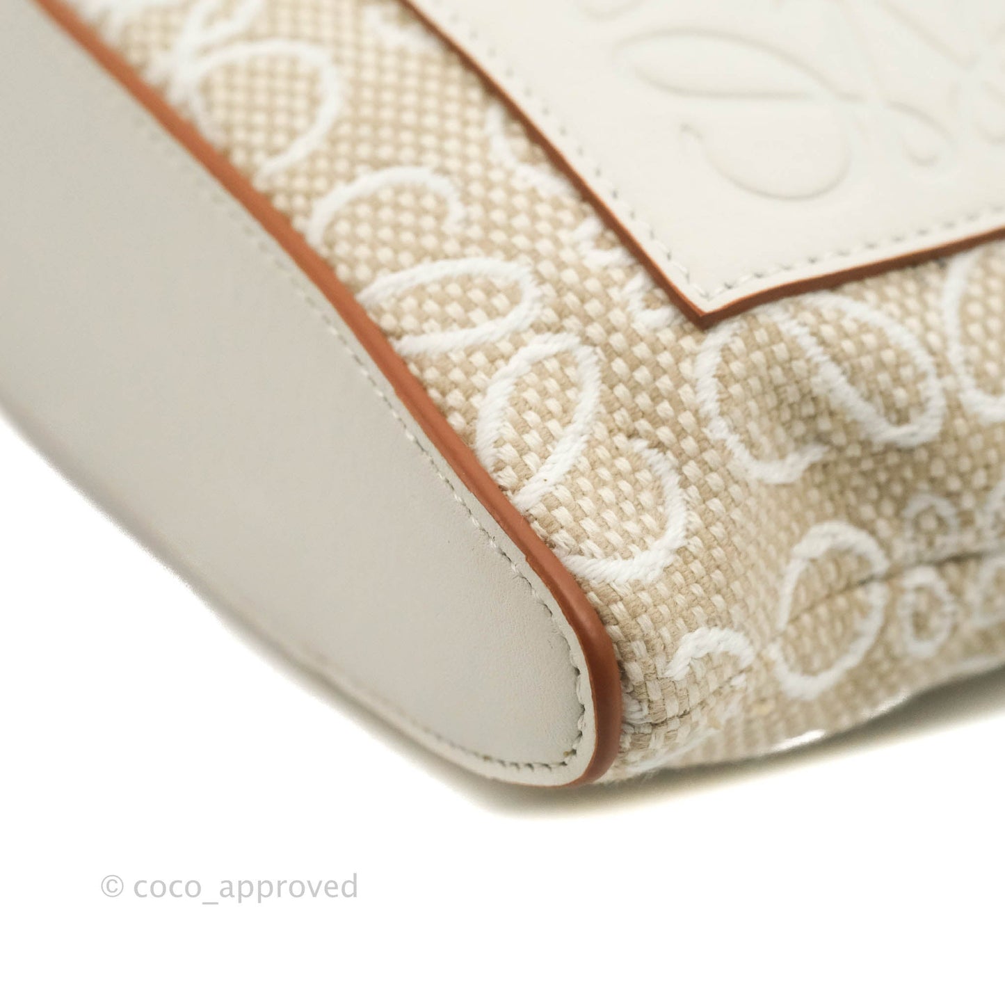 Loewe Paula's Ibiza Anagram Canvas Pouch Ivory White