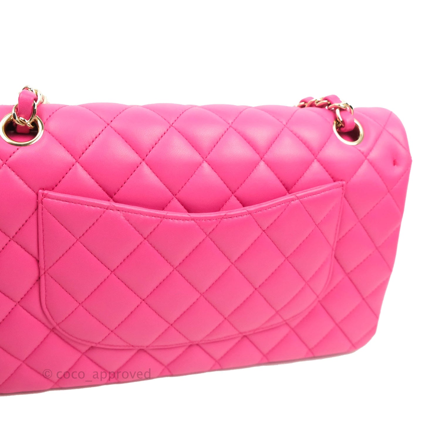 Chanel Classic M/L Medium Flap Quilted Pink Lambskin Gold Hardware