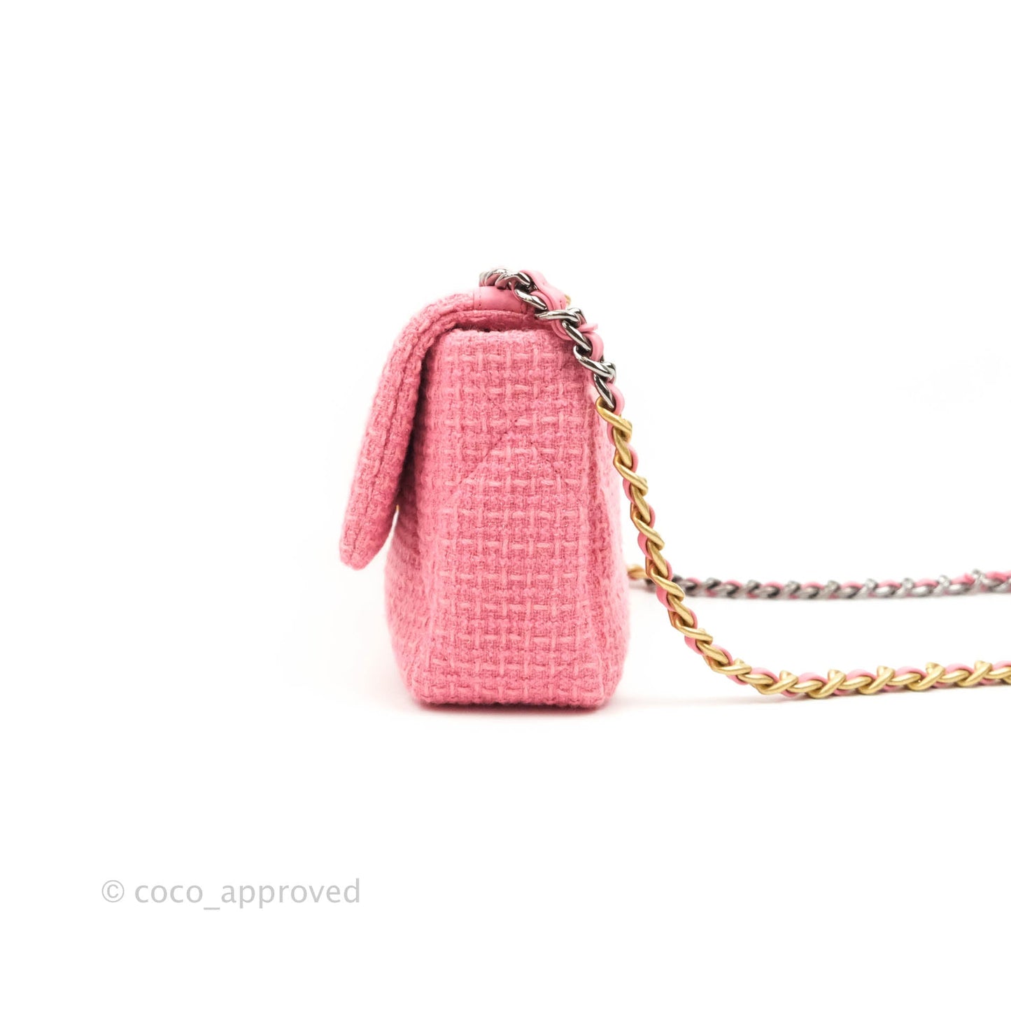 Chanel 19 Small Tweed Pink Mixed Hardware
