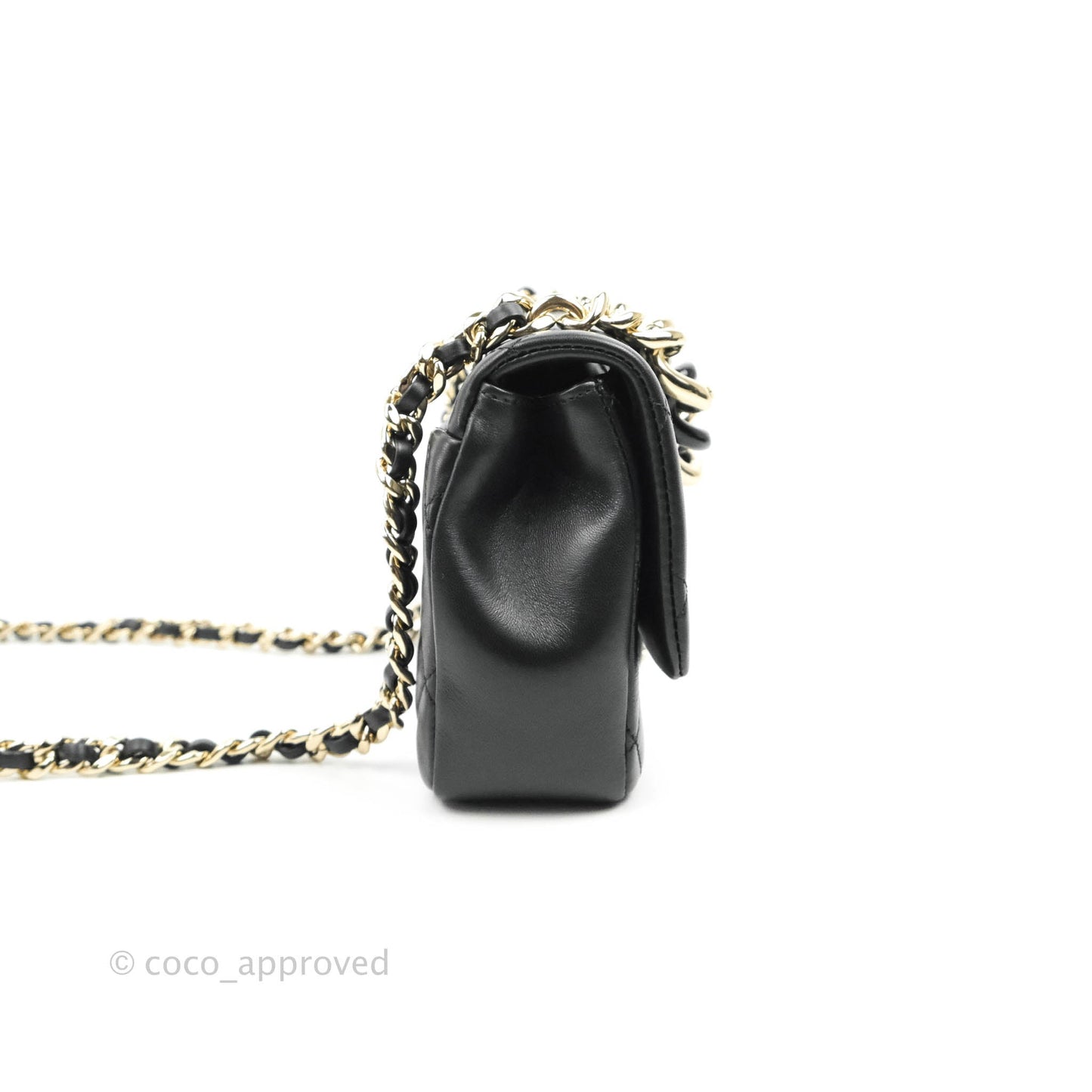 Chanel Quilted Large Resin Bi-Color Chain Flap Bag Black Lambskin