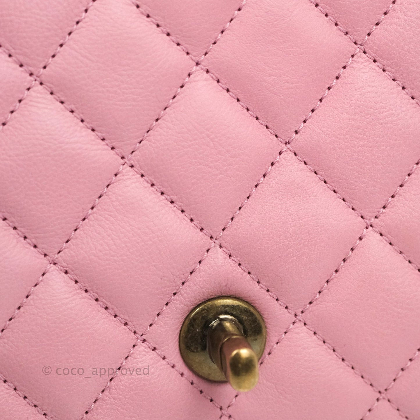 Chanel CC Crown Flap Pink Calfskin Antique Gold Hardware