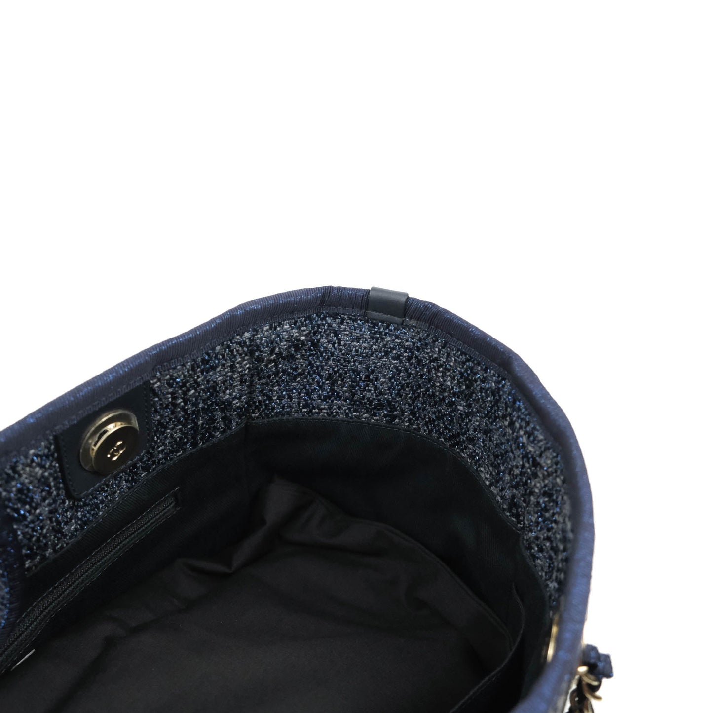 Chanel Medium Deauville Tote Navy Canvas Gold Hardware