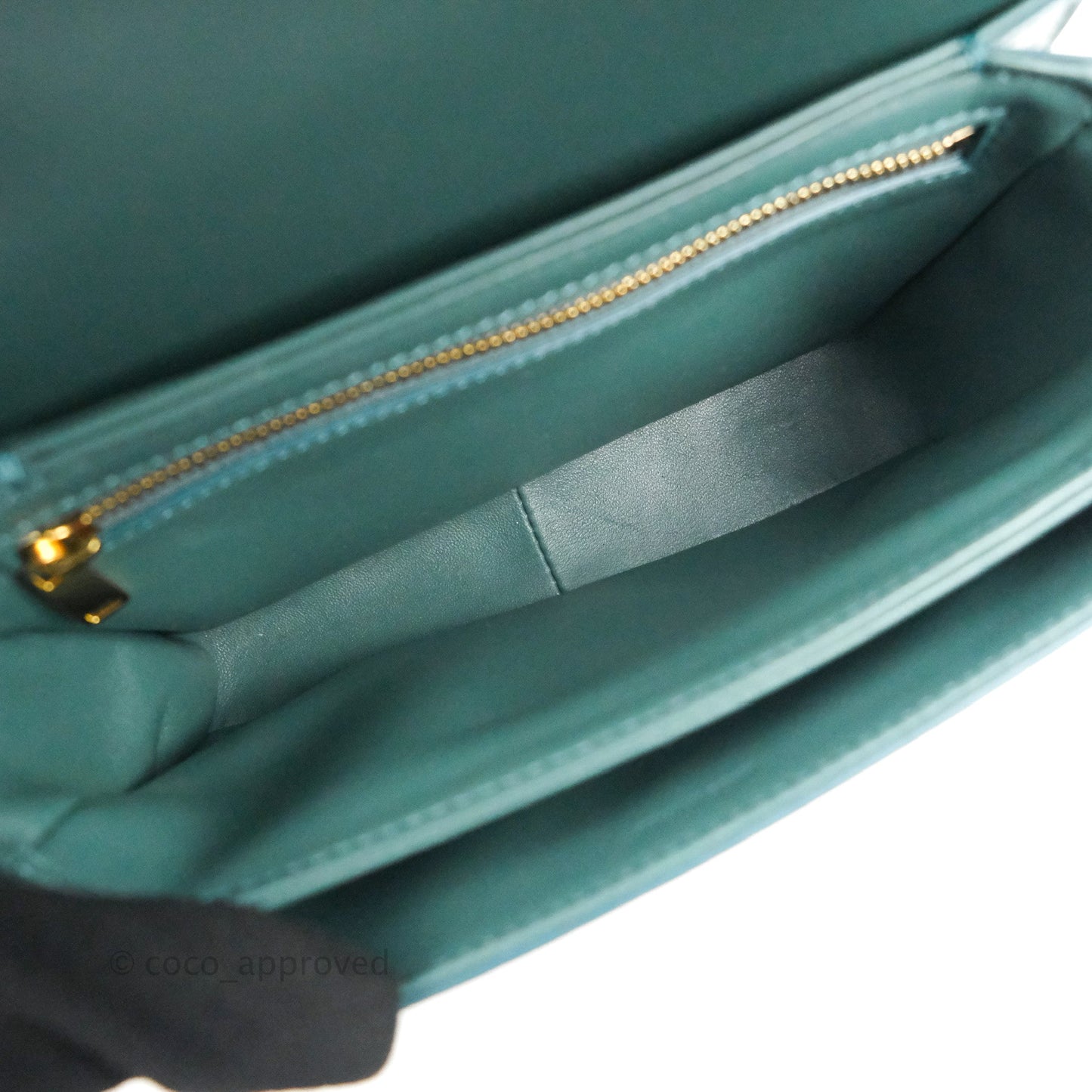Celine Teen Triomphe Bag Shiny Calfskin Green Smoke