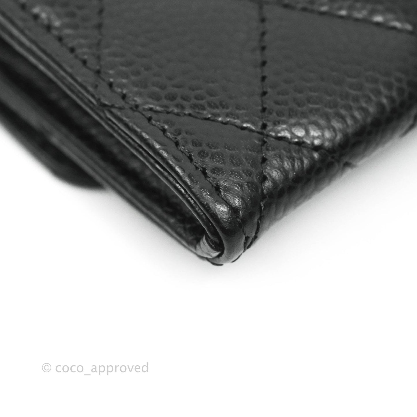 Chanel Quilted Flap Card Holder Black Caviar Gold Hardware