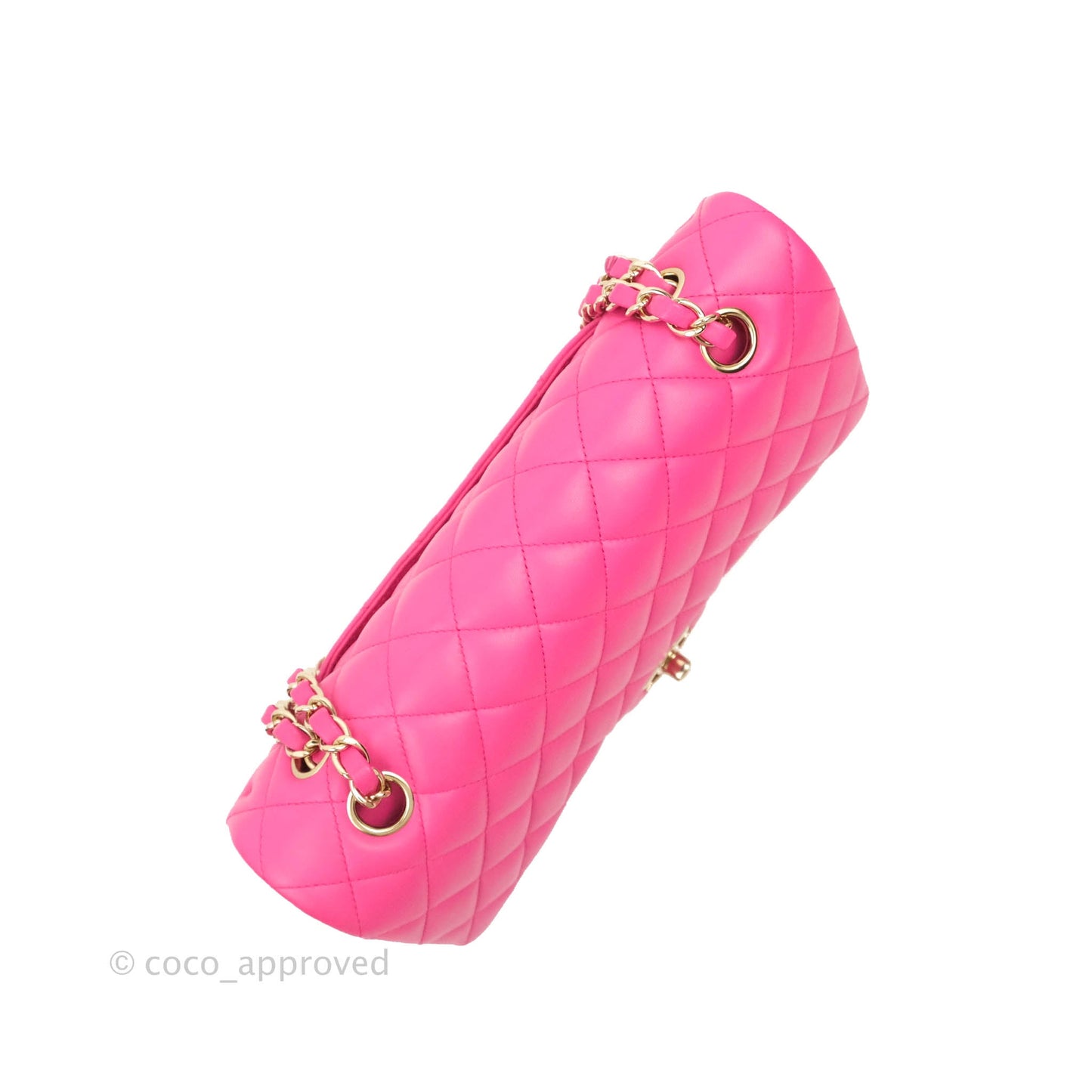 Chanel Classic M/L Medium Flap Quilted Pink Lambskin Gold Hardware