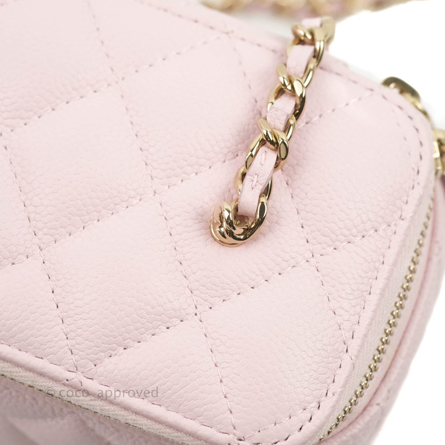 Chanel Vanity with Chain Light Pink Caviar Gold Hardware