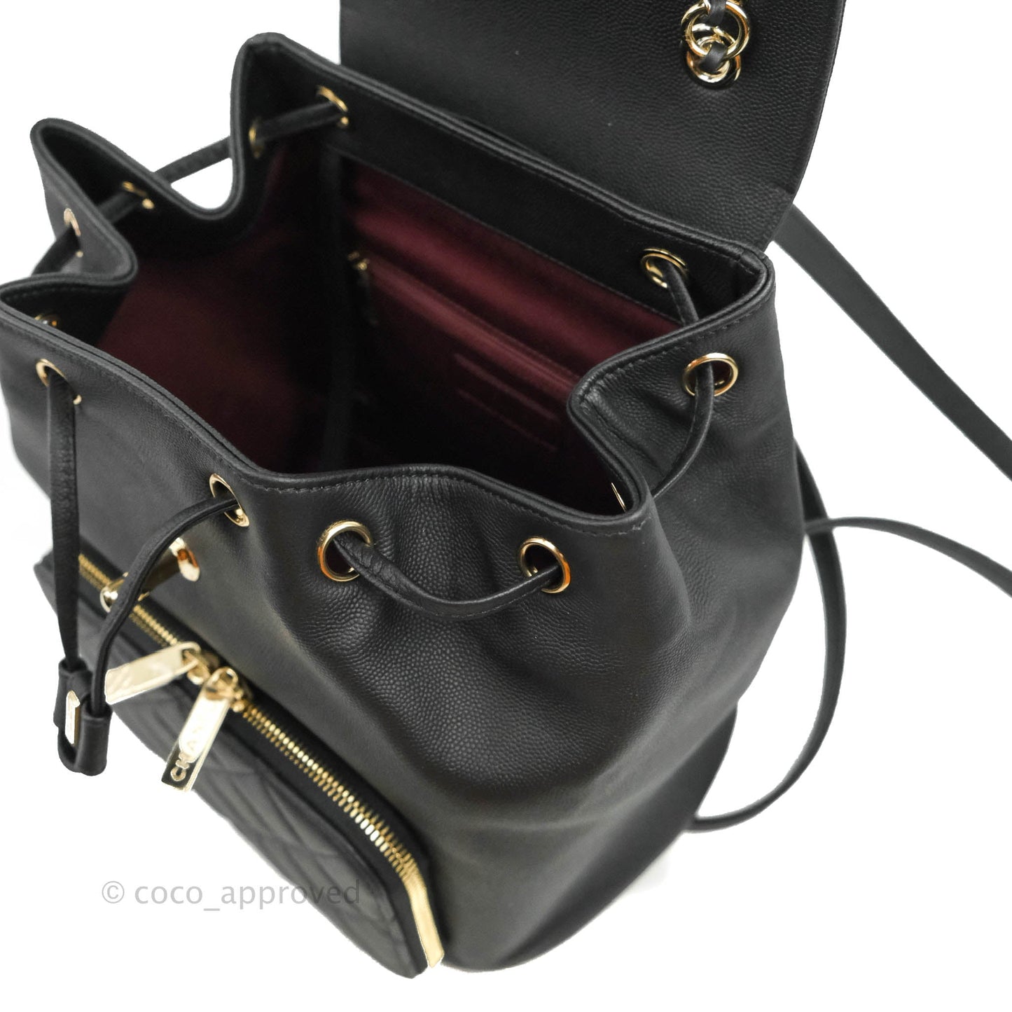 Chanel Quilted Business Affinity Backpack Black Caviar Gold Hardware