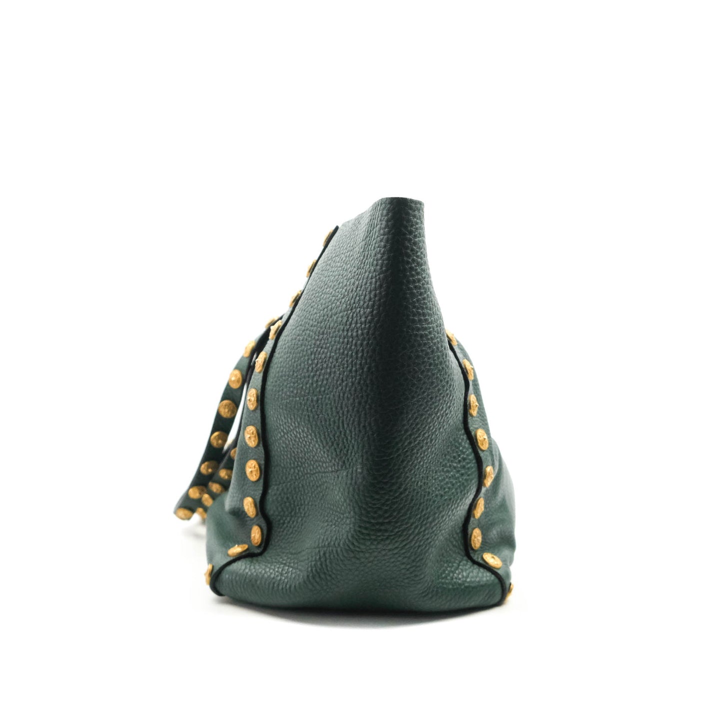 Valentino Large Gryphon Stud Tote Green Grained leather