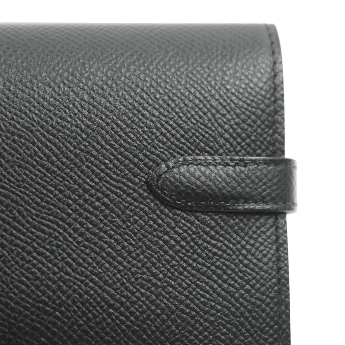 Hermès Small Kelly Wallet Black Epsom Palladium Hardware