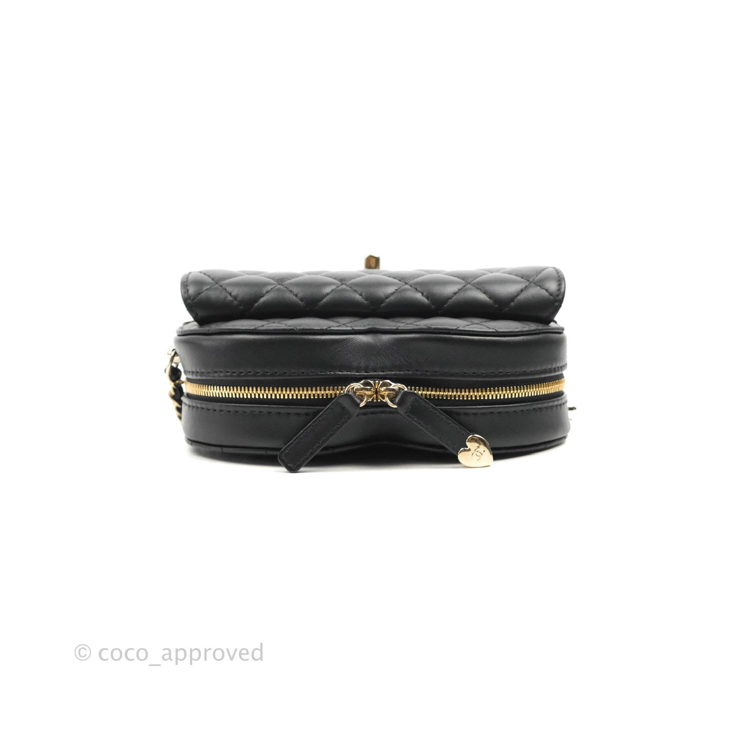 Chanel Large Heart Bag Black Lambskin Gold Hardware 22S