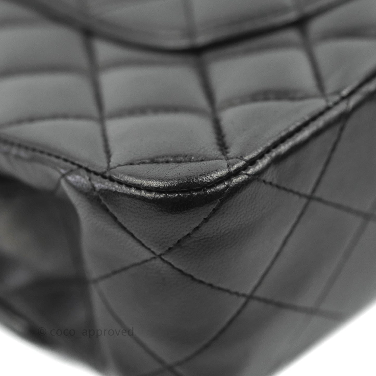 Chanel Classic M/L Medium Flap Quilted Black Lambskin Gold Hardware