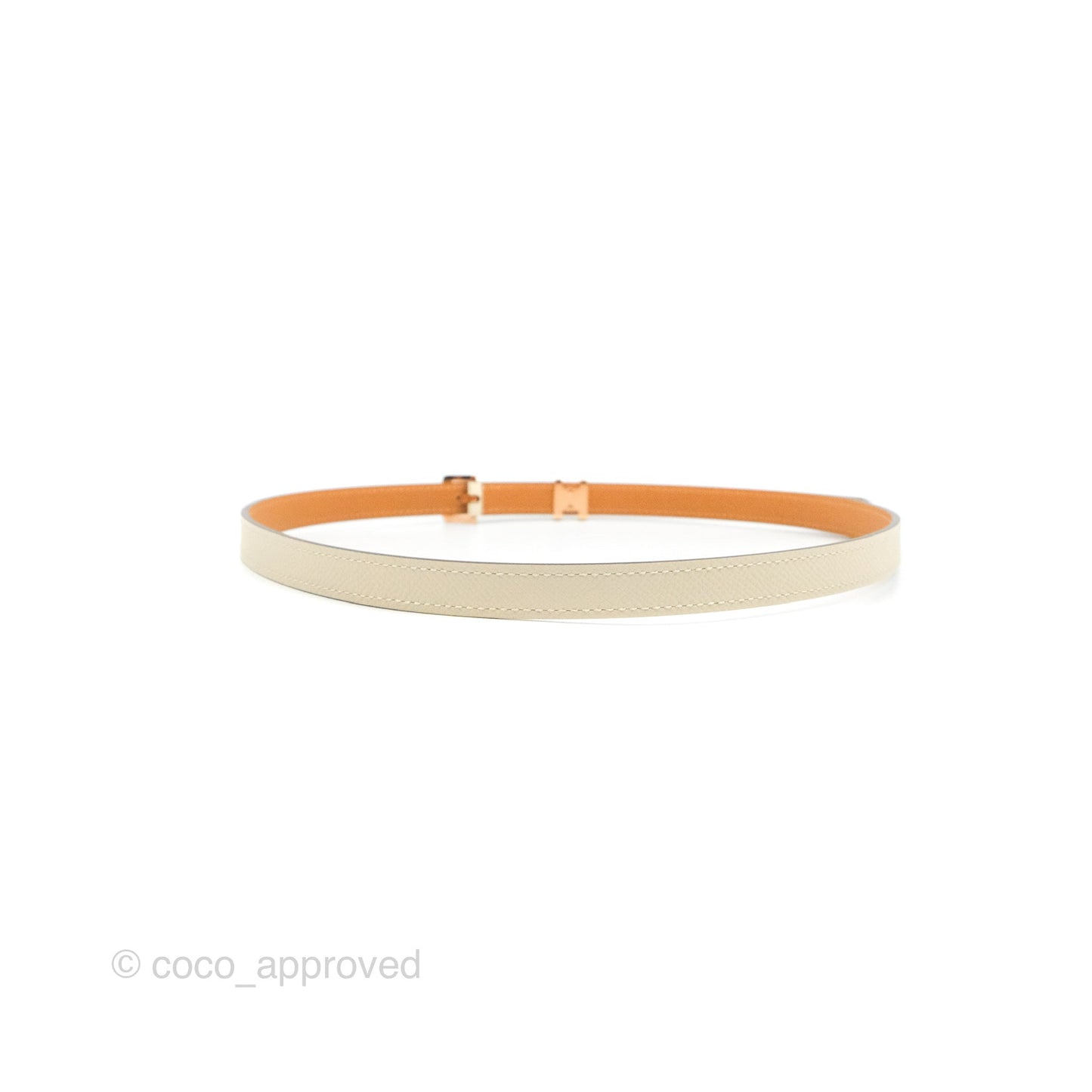 Hermes Pop H 15 Belt Craie Epsom Rose Gold Hardware