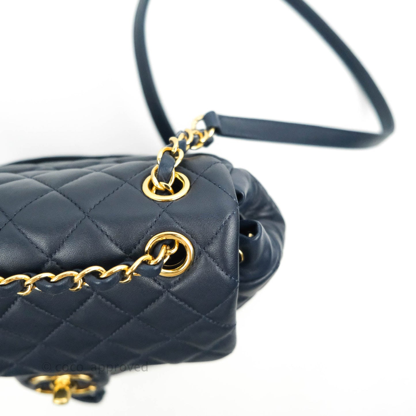 Chanel Small Quilted Urban Spirit Backpack Navy Gold Hardware