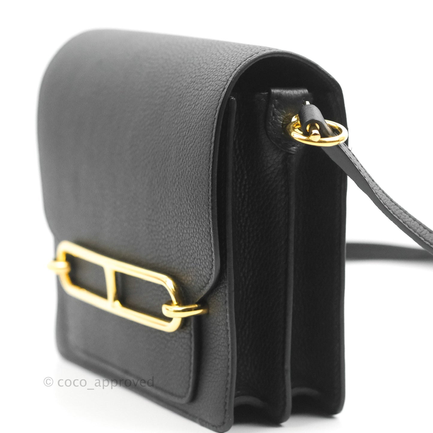 Hermès Roulis Mini 18 Black TM Gold Hardware