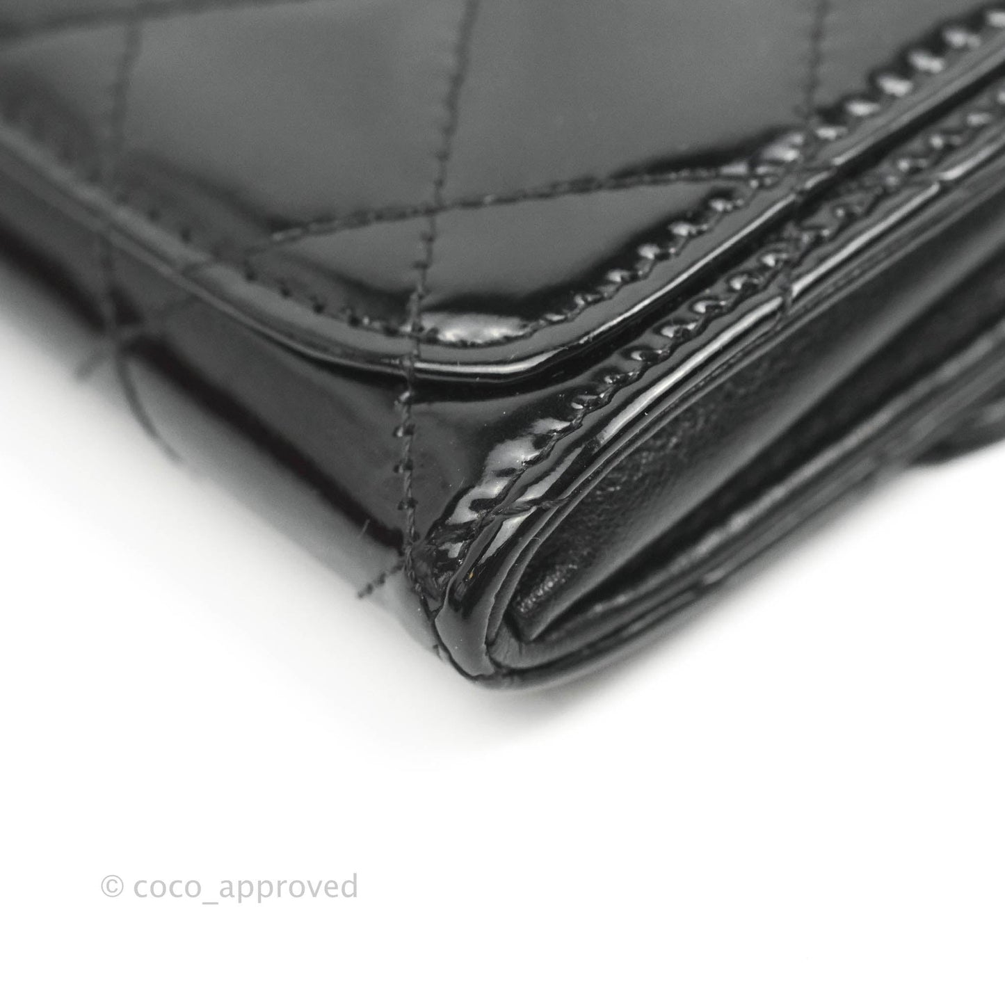 Chanel Quilted Flap Card Holder So Black Patent